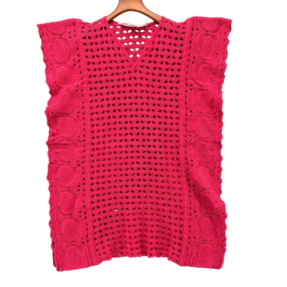Jens Little Pirates Crochet Mykonos Dress Girls Pink Kaftan Pirates Booty Size S